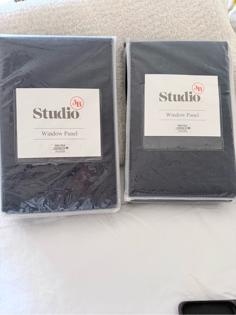 Studio 3B Belgian Linen Window Panels in Navy